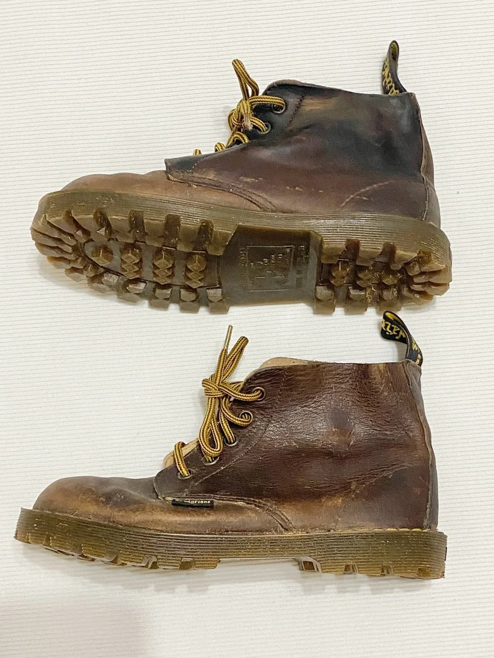 Vintage Dr Martens Made In England Kid's Brown Leather Lace Up Boots